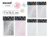 Стразы клеевые "Ассорти" пластиковые, 11*16,5см, 6 диз.