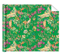 Бумага упаковочная 70*100см "Попугаи" зеленые