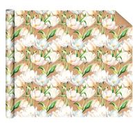 Бумага упаковочная крафт 70*100см "Тюльпаны"