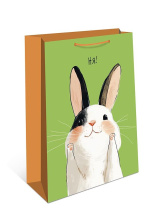 Пакет подар. бумажн. 18*23*10 см, 130гр/м2  Зайка