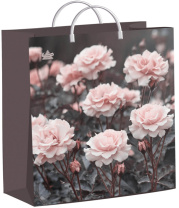 Пакет 26*24см (140мк) с пластиковой ручкой "Таинственные цветы" мягкий пластик