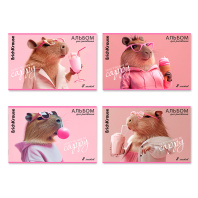 Альбом для рисования на скобе ErichKrause CapyBarbara, А4, 8 листов_4MIX-PACK