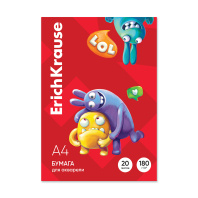 Бумага для акварели в картонной папке ErichKrause Jolly Friends, А4, 20 листов