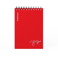 Блокнот с пластиковой обложкой на спирали ErichKrause Words, красный, A6, 80 листов, клетка