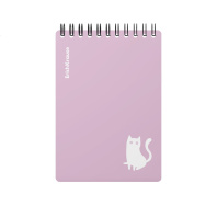 Блокнот с пластиковой обложкой на спирали ErichKrause Brave cats, фиолетовый, A6, 80 листов, клетка
