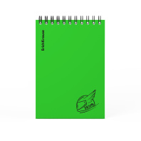Блокнот с пластиковой обложкой на спирали ErichKrause Motion, зеленый, A6, 80 листов, клетка