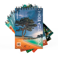 Блокнот на спирали ErichKrause Polarization, ассорти А6, 80 листов, клетка_MIX-PACK