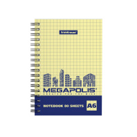 Тетрадь общая на спирали ErichKrause MEGAPOLIS® Yellow Concept, А6, 80 листов, клетка, желтый внутренний блок