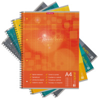 Тетрадь общая на спирали ErichKrause Spiralblock, А4, 80 листов, клетка, перфорация, микроперфорация_MIX-PACK