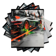 Тетрадь школьная ученическая ErichKrause Adrenaline Speed, 24 листа, линейка (в плёнке по 10 шт.)_MIX-PACK