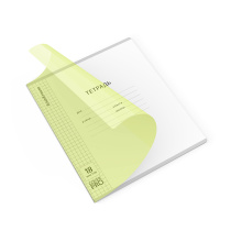 Тетрадь школьная ученическая с пластиковой обложкой на скобе ErichKrause Классика CoverPrо Neon fizzy, желтый, А5+, 18 листов, клетка