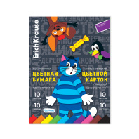 Набор цв.бум.и картона глянцевого на клею ErichKrause, Простоквашино, А4, 20 листов, по 10 цв., игрушка-набор для детского творчества