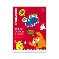 Белый картон глянцевый на клею ErichKrause, Jolly Friends, А4, 10 листов  (школьно-письменные принадлежности)