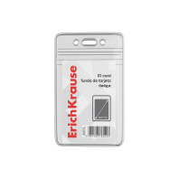 Набор бейджей вертикальных ErichKrause размер вставки 62х91 мм, прозрачный (в коробке по 20 шт.)