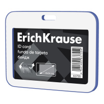 Бейдж горизонтальный ErichKrause книжка, размер вставки 85х54 мм, синий (в пакете по 1 шт.)