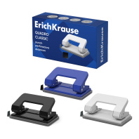 Дырокол ErichKrause Quadro Classic до 10 листов, ассорти (в коробке по 1 шт.)