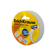 Двусторонняя клейкая лента ErichKrause 24ммх9м, прозрачный (в пленке по 1 шт.)