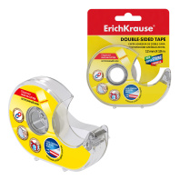 Двусторонняя клейкая лента ErichKrause 12ммх10м, прозрачный (в диспенсере по 1 шт.)
