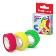 Клейкая лента ErichKrause Для маркировки, 18ммх20м, полупрозрачная, цветная, ассорти (в коробке по 1 шт.)