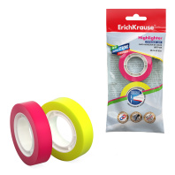 Набор из 2 клейких лент ErichKrause Для маркировки, 12ммх20м, полупрозрачная, цветная, ассорти (в пакете)