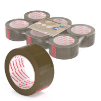 Набор из 6 клейких лент упаковочных ErichKrause Коричневая, 48ммх50м, коричневый (в пленке)