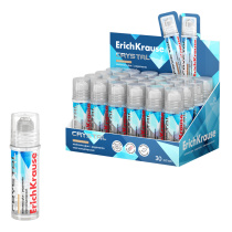 Клей канцелярский ErichKrause Кристалл, повышенной прозрачности, 30мл (в дисплее по 24 шт.)