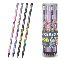 Чернографитный карандаш пластиковый ErichKrause Простоквашино, трехгранный, с ластиком, HB (в тубусе по 42 шт.)