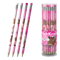 Чернографитный карандаш пластиковый ErichKrause CapyBarbara, круглый, с ластиком, НВ (в тубусе по 42 шт.)