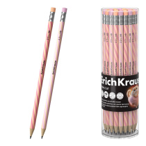 Чернографитный карандаш пластиковый ErichKrause Prima Cat, круглый, с ластиком, НВ (в тубусе по 42 шт.)