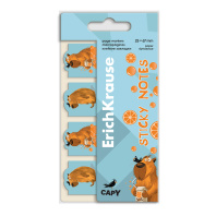 Клейкие закладки бумажные ErichKrause Happy Capy, 25X67 мм, 80 листов
