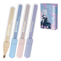 Текстмаркер ErichKrause Visioline V-18 Manga, цвет чернил: фиолетовый, розовый, бежевый, голубой (в коробке по 12 шт.)