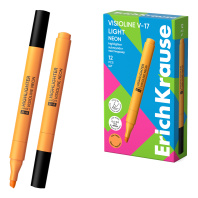 Текстмаркер ErichKrause Visioline V-17 light Neon, цвет чернил оранжевый (в коробке по 12 шт.)
