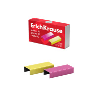 Скобы №10 ErichKrause цветные (коробка 1000 шт.)