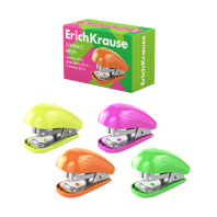 Мини-степлер №24/6, 26/6  ErichKrause Compact Neon до 20 листов, ассорти (в коробке по 1 шт.)