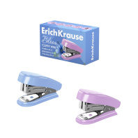 Мини-степлер №24/6, 26/6 ErichKrause Clippy Mini Pastel Bloom до 15 листов, ассорти (в коробке по 1 шт.)
