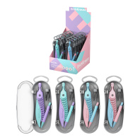 Готовальня ErichKrause Pastel, (пластиковый циркуль и сменные грифели), пенал, ассорти (в коробке-дисплее по 12 шт)