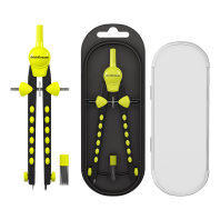 Готовальня ErichKrause Accent, (металлический циркуль и сменный грифель), пенал, желтый