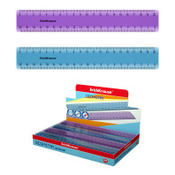 Линейка пластиковая ErichKrause 20см, ассорти (в коробке-дисплее по 44 шт)