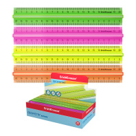 Линейка с держателем пластиковая ErichKrause Neon, 20см, ассорти (в коробке-дисплее по 20 шт)