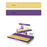 Линейка пластиковая ErichKrause Iris, 20см, ассорти из 2 цветов, в коробке-дисплее