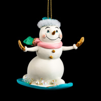 Украшение ErichKrause Decor Снеговик - золотые рукавички 9см