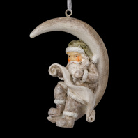 Украшение ErichKrause Decor Дед Мороз на месяце снежный 8.5см