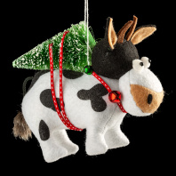 Украшение ErichKrause Decor Корова с елкой 15см Украшение ErichKrause Decor Корова с елкой 15см