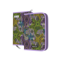 Пластиковый пенал-книжка без наполнения ErichKrause® 135x205x30мм Purple Python