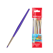 Кисти ArtBerry® для творчества, синтетика, 4 штуки (в полибеге с европодвесом)