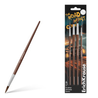 Кисти ErichKrause Road Beast для акварели и гуаши, пони, 4 штуки (в блистере)