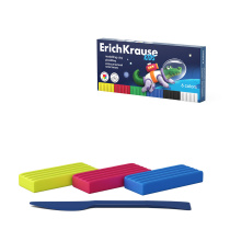 Пластилин классический ErichKrause Kids Space Animals 6 цветов со стеком, 108 г (в коробке 6 шт)