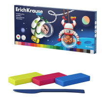Пластилин классический ErichKrause Kids Space Animals 24 цвета со стеком, 432 г (в коробке 24 шт)