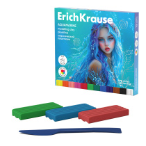 Пластилин классический ErichKrause Aquamarine 12 цветов со стеком, 180 г (в коробке 12 шт)