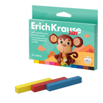 Пластилин мягкий ErichKrause Baby на растительной основе с Алоэ Вера 12 цветов, 180 г (в коробке с европодвесом 12 шт)